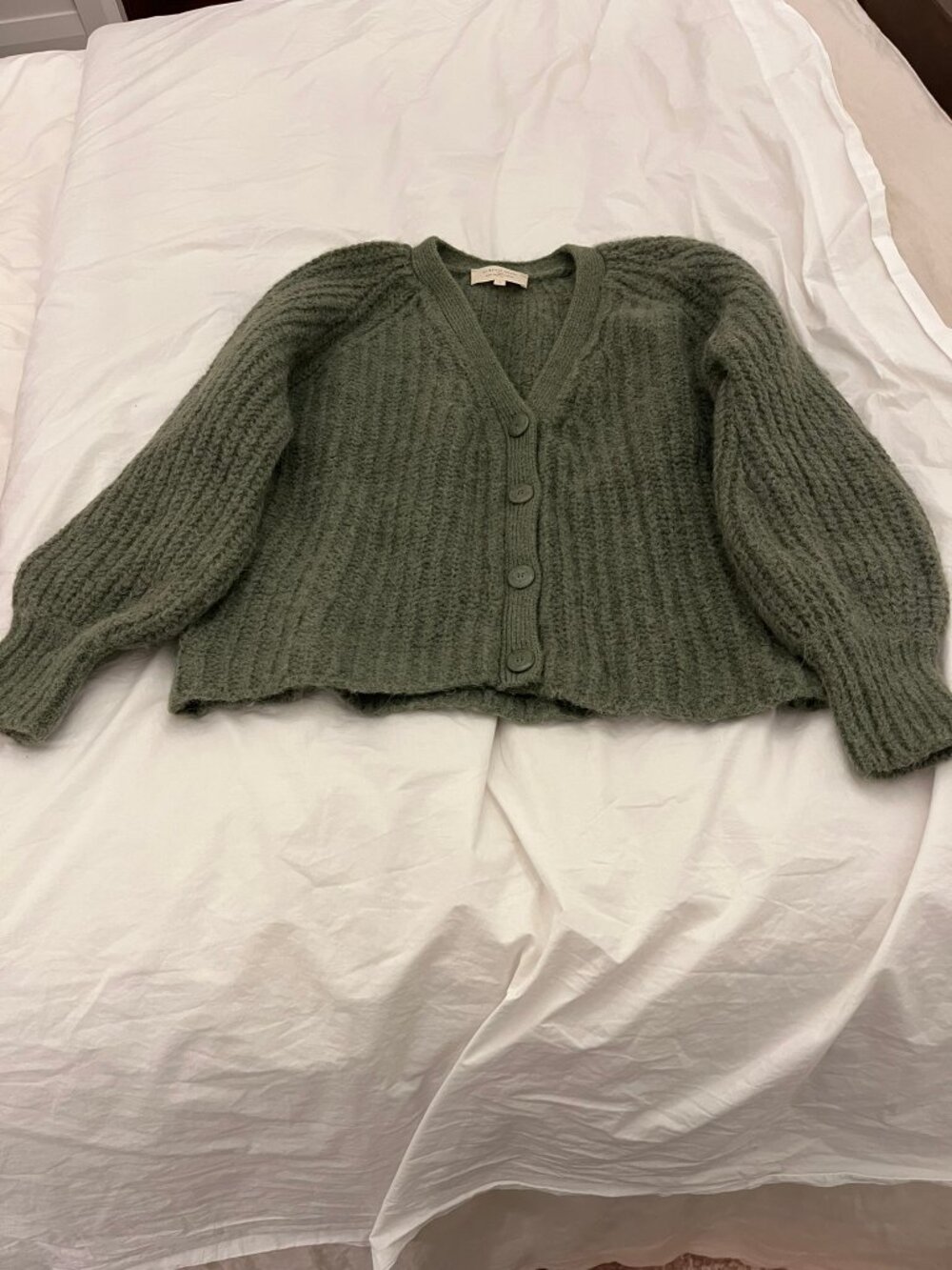Sezane Basile Cardigan - Olive Green